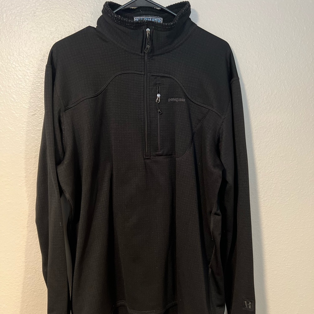 Patagonia Regulator Polartec Power Dry Jacket Men XL Full Zip Black Waffle Grid